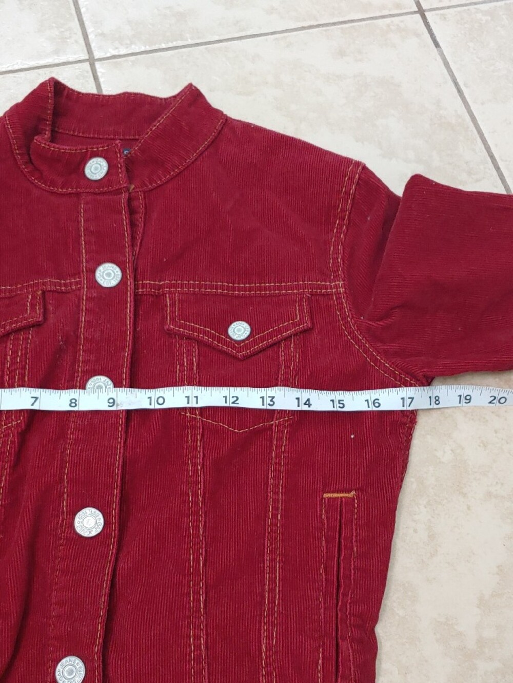 Vintage Y2K Gap Jacket Women's Red Corduroy Button Trucker Size S - Picture 4 of 7